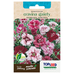 SEMENTE FLOR CRAVINA GAIETY DOBRADA SORTIDA SACHE 200MG TOPSEED