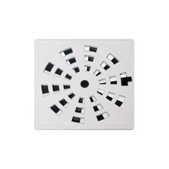 GRELHA QUADRADA ROTATIVA PLASTICA 10,2X10,2 BRANCA GRB3