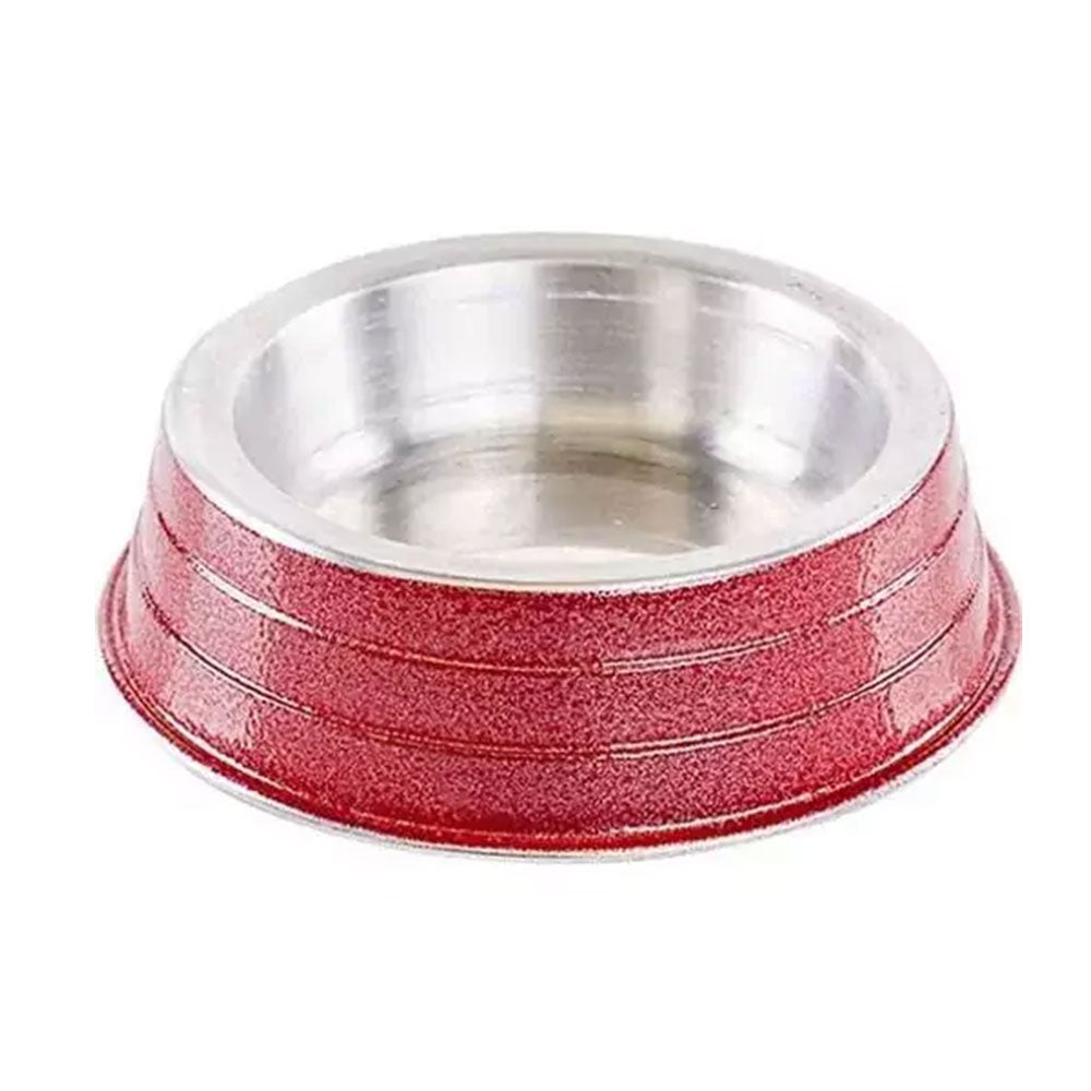 COMEDOURO ALUMINIO PESADO VERMELHO MEDIO 1400ML