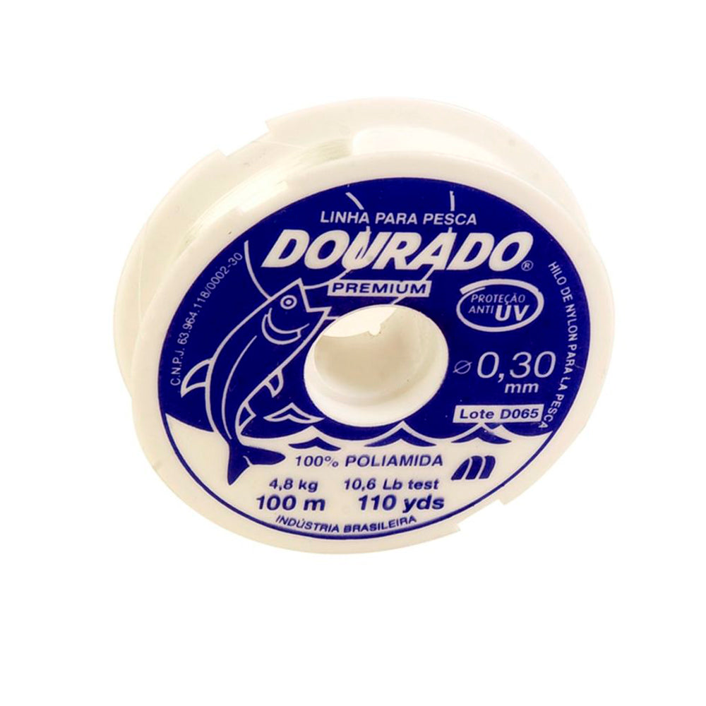 LINHA PESCA 030 100M BRANCA DOURADO