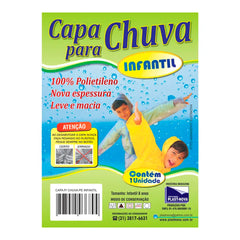 CAPA CHUVA C/ MANGA INFANTIL SORT PLASTNOVA