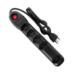 FILTRO DE LINHA 5 TOMADAS BIVOLT PRETO REF 8398 PLUZIE