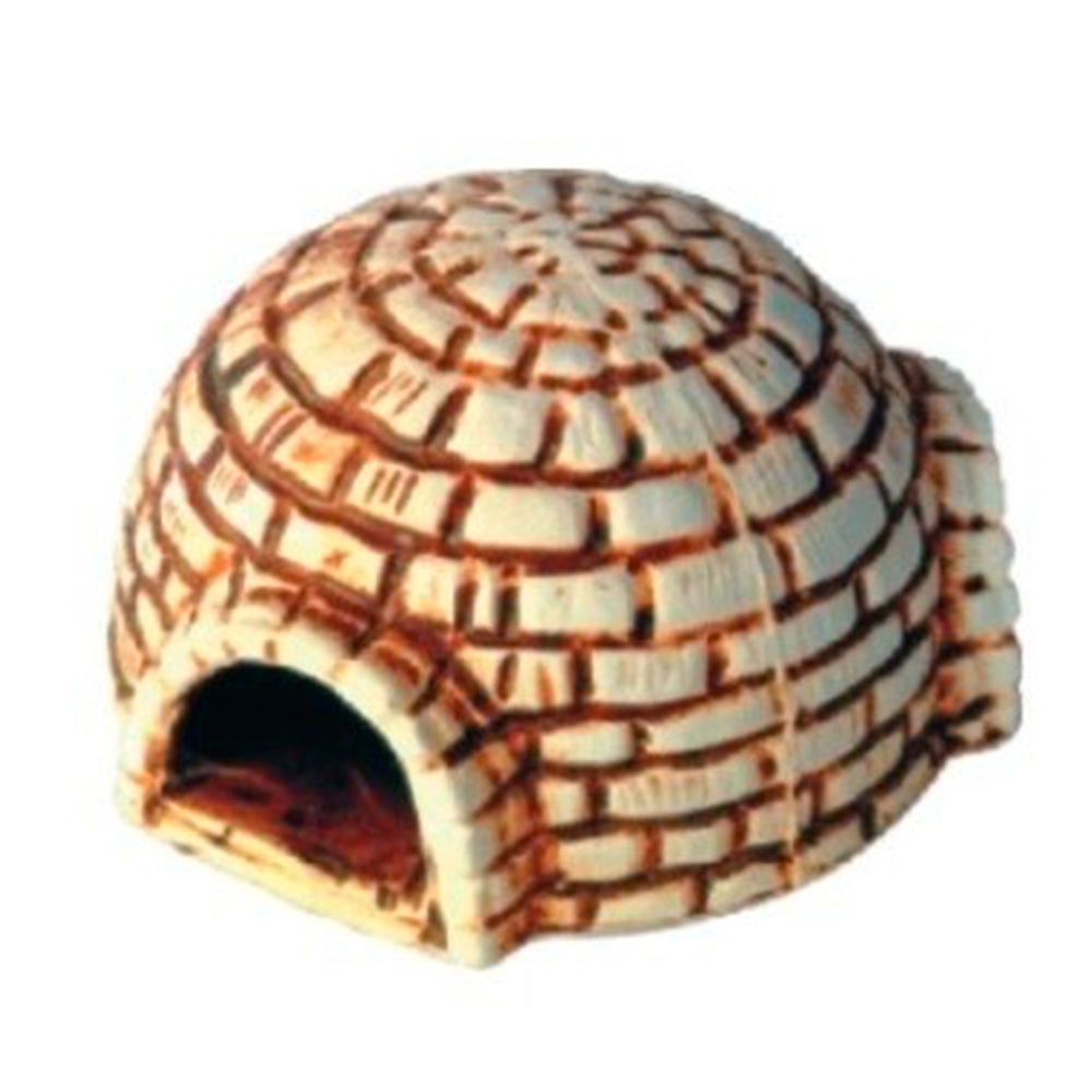 ENFEITE AQUARIO CERAMICA IGLU ENVELHECIDO PEQUENO T-45E