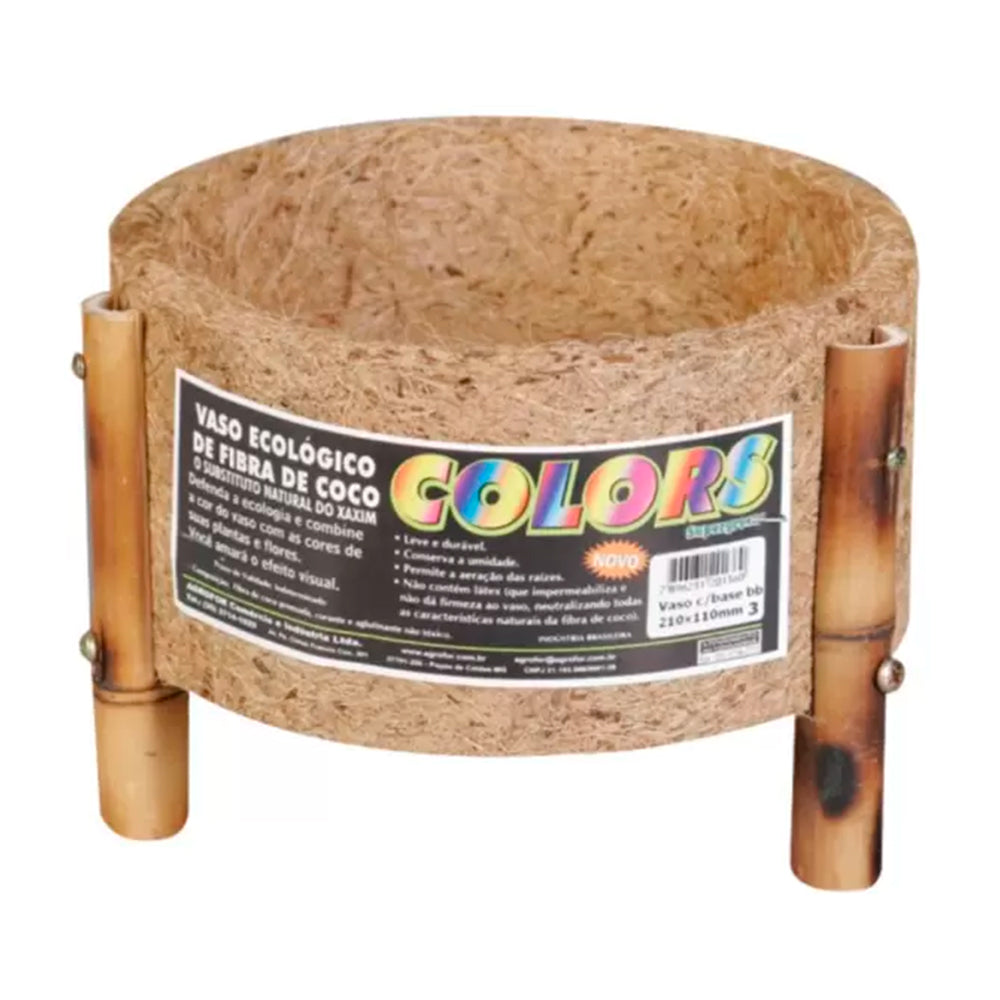 VASO CACHEPOT COCO E BAMBU 21X11