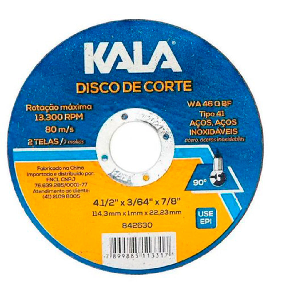 DISCO CORTE INOX 114; 3MMX1MMX22;23MM-KALA