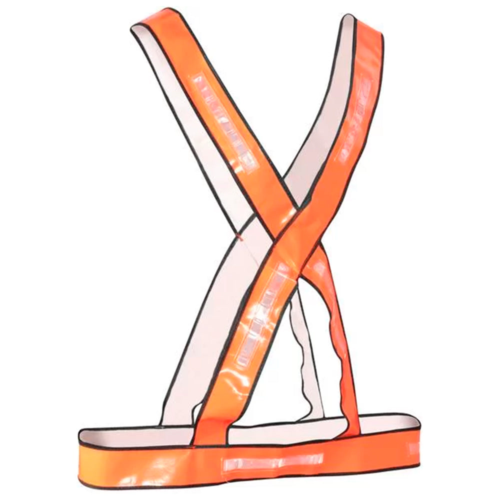 COLETE REFLETOR EM X VELCRO LARANJA