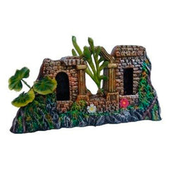 ENFEITE AQUARIO CERAMICA RUINA FACHADA DECORADO T-82D