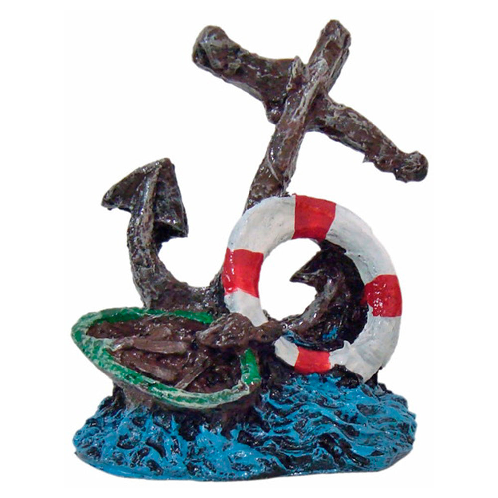 ENFEITE AQUARIO CERAMICA ANCORA C/ BOIA