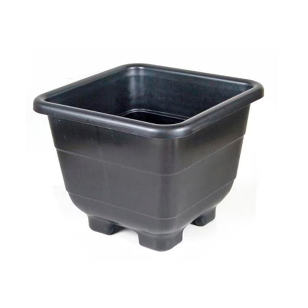 VASO PLASTICO QUADRADO 22CM PRETO BRAS