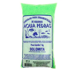 AREIA ORNAMENTAL P/ AQUARIOS AQUA PEDRAS DOLOMITA Nº 0 VERDE FLUOR 1 KG