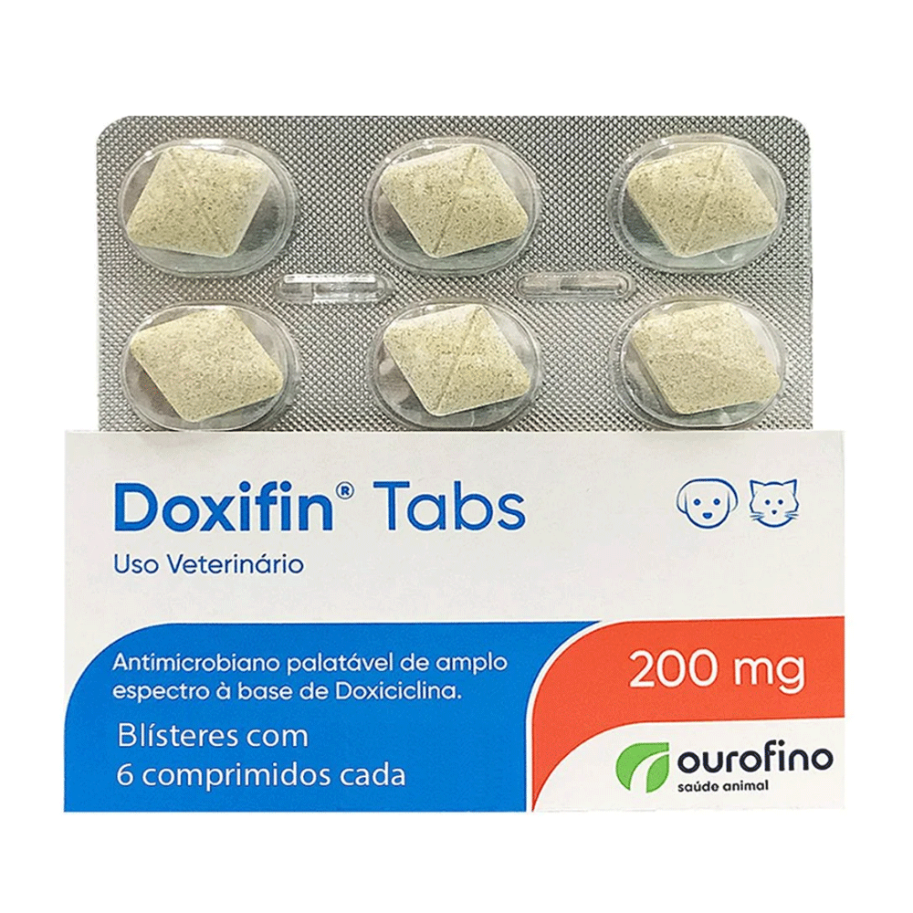 DOXIFIN TABS 200MG CARTELA C/ 6 COMPRIMIDOS OURO FINO