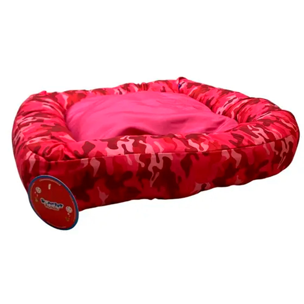 CAMA P/ CAES FLEX CAMUFLADA ROSA 40CM X 45CM REF 20580