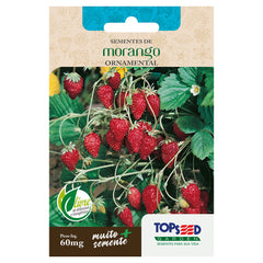 SEMENTE MORANGO ORNAMENTAL SACHE 60MG TOPSEED