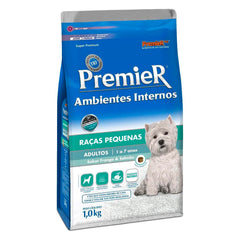 PREMIER AMBIENTES INTERNOS CAES ADULTOS RACAS PEQUENAS FRANGO/SALMAO 1,0KG