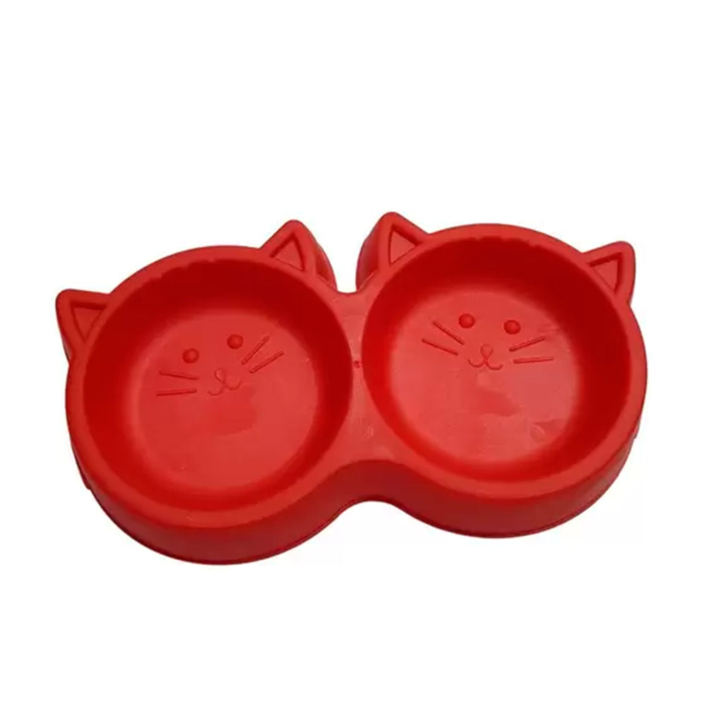 COMEDOURO DUPLO FACE CAT 500ML 2X250ML VERMELHO