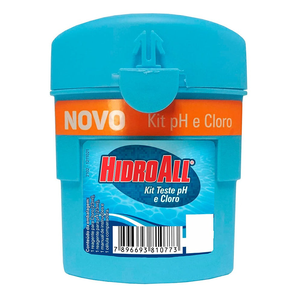 KIT TESTE DE PISCINA (PH E CLORO) HIDROALL