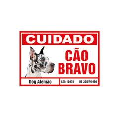PLACA ADVERTENCIA 19,5X33 DOG ALEMAO