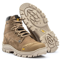 BOTA CAT NOBUCK CREME REF 2190 BIQUEIRA PVC CATERPILLAR N43