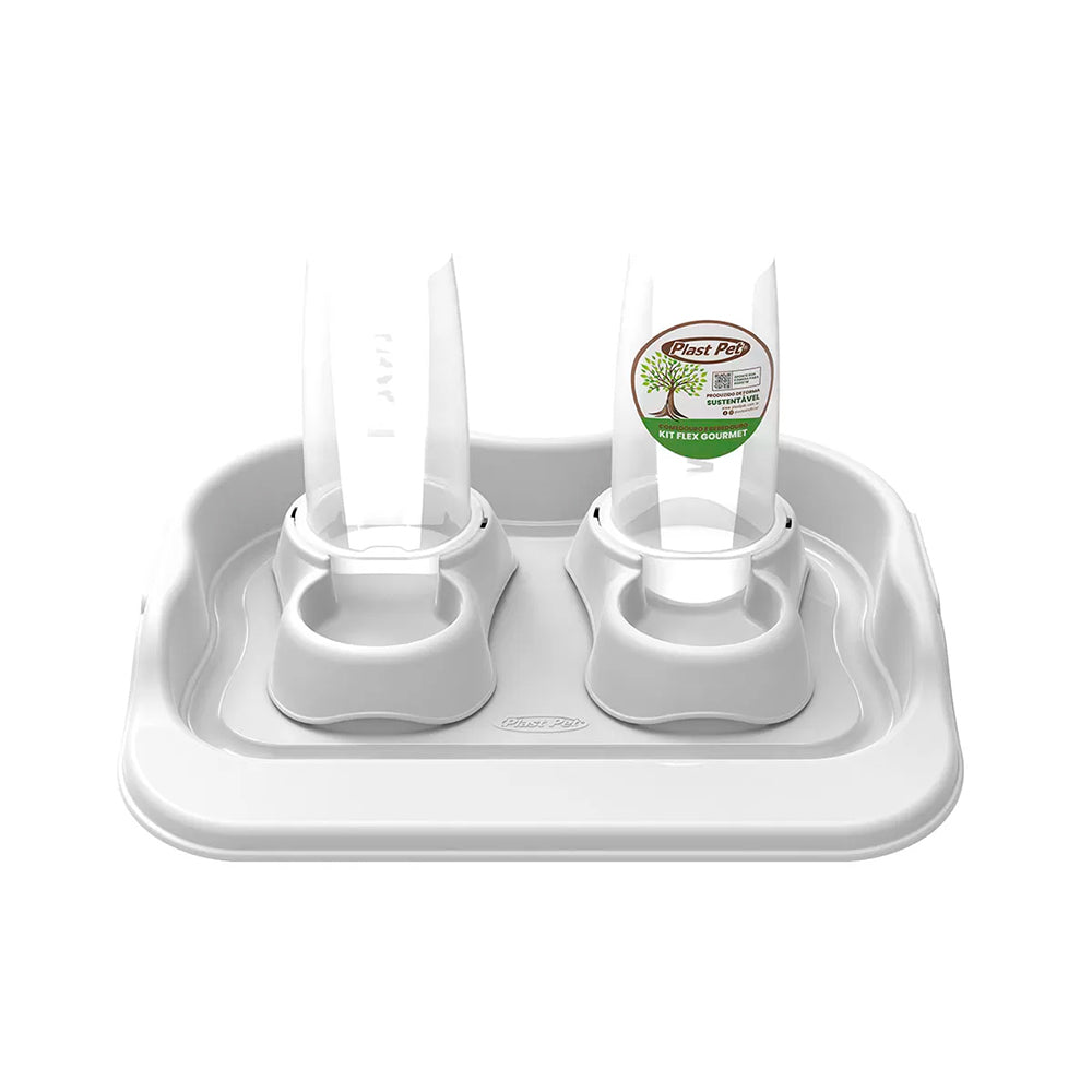 ECO BEBEDOURO E COMEDOURO FLEX GOURMET 3000ML CINZA