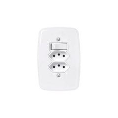 TOMADA DUPLA IDEALE 2P+T 10A/250W C/ PLACA BRANCA PLUZIE