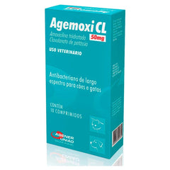 AMOXICILINA + CLAVULANATO 50MG 10 COMP REV AGENER