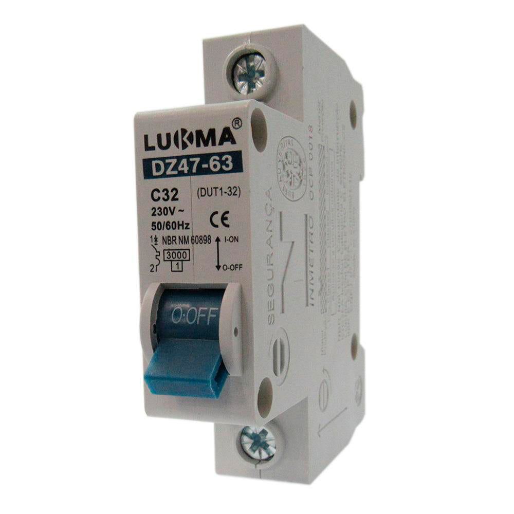 DISJUNTOR UNIPOLAR 32A DIN LUKMA 34006
