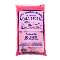 AREIA ORNAMENTAL P/ AQUARIOS AQUA PEDRAS DOLOMITA Nº 0 ROSA 1 KG