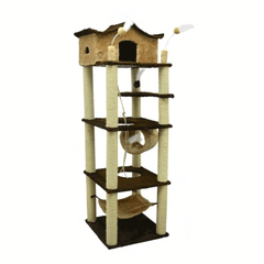 ARRANHADOR CASTELO EM PELUCIA E SISAL 60X60X197 CM