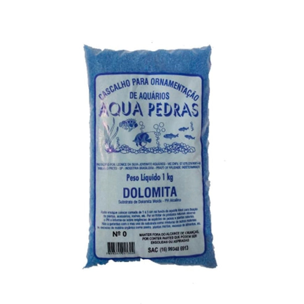 AREIA ORNAMENTAL P/ AQUARIOS AQUA PEDRAS DOLOMITA Nº 0 AZUL ESCURO 1 KG