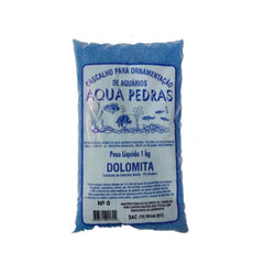 AREIA ORNAMENTAL P/ AQUARIOS AQUA PEDRAS DOLOMITA Nº 0 AZUL ESCURO 1 KG