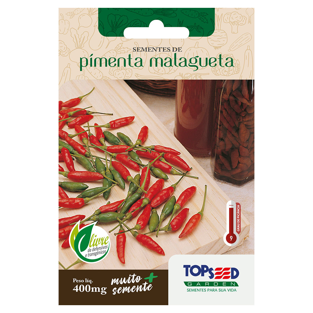 SEMENTE PIMENTA MALAGUETA 400MG SACHE TOPSEED