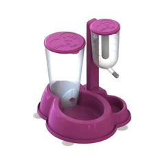 COMEDOURO E BEBEDOURO DUPLO MEDIO ROSA MMAPET