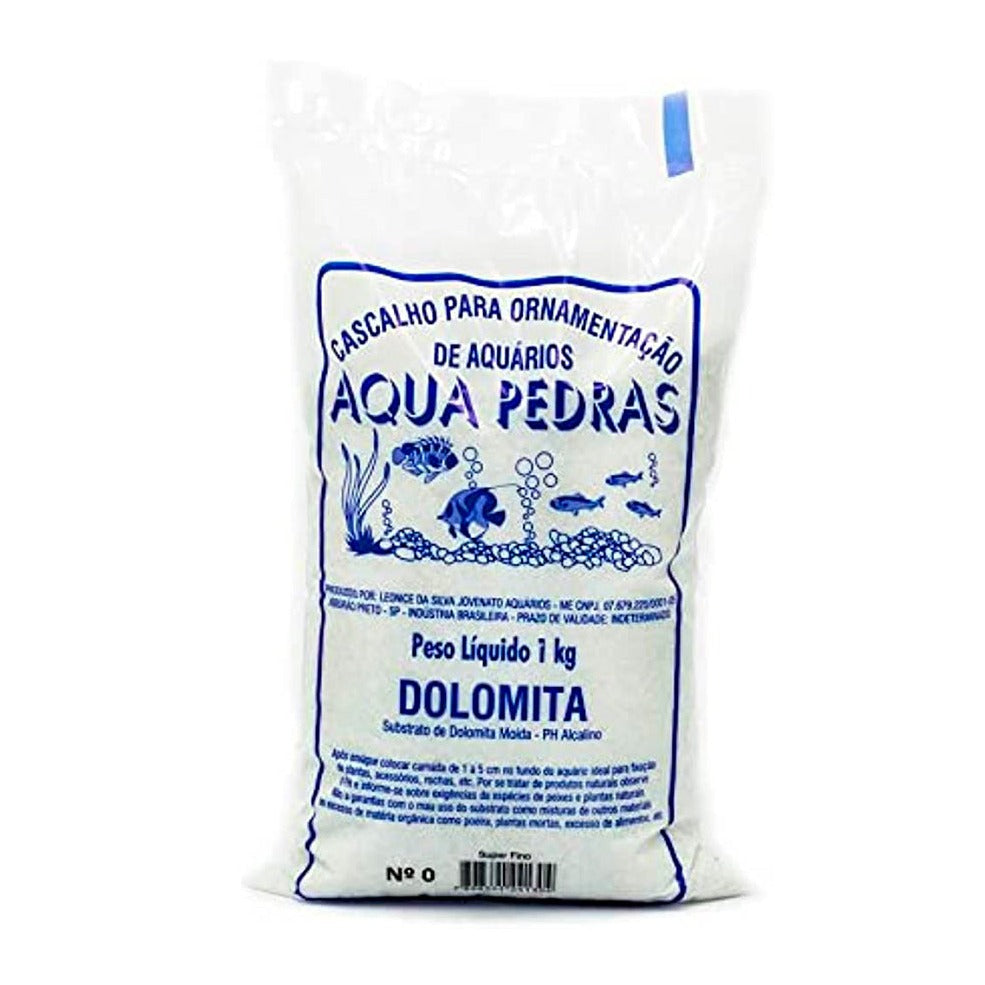 AREIA ORNAMENTAL P/ AQUARIOS AQUA PEDRAS DOLOMITA Nº 0 BRANCO 1 KG