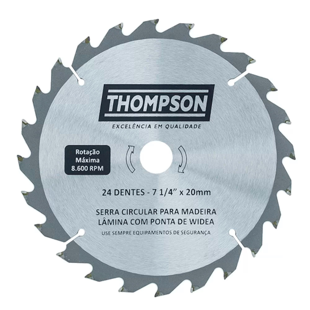 DISCO SERRA CIRCULAR MADEIRA LAMINAS PONTA WIDEA 24 DENTES THOMPSON
