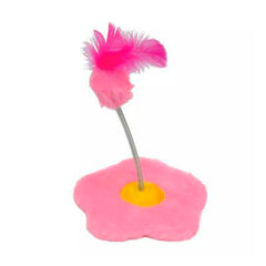 BRINQUEDO FLOR P/ GATO ROSA 18X19CM