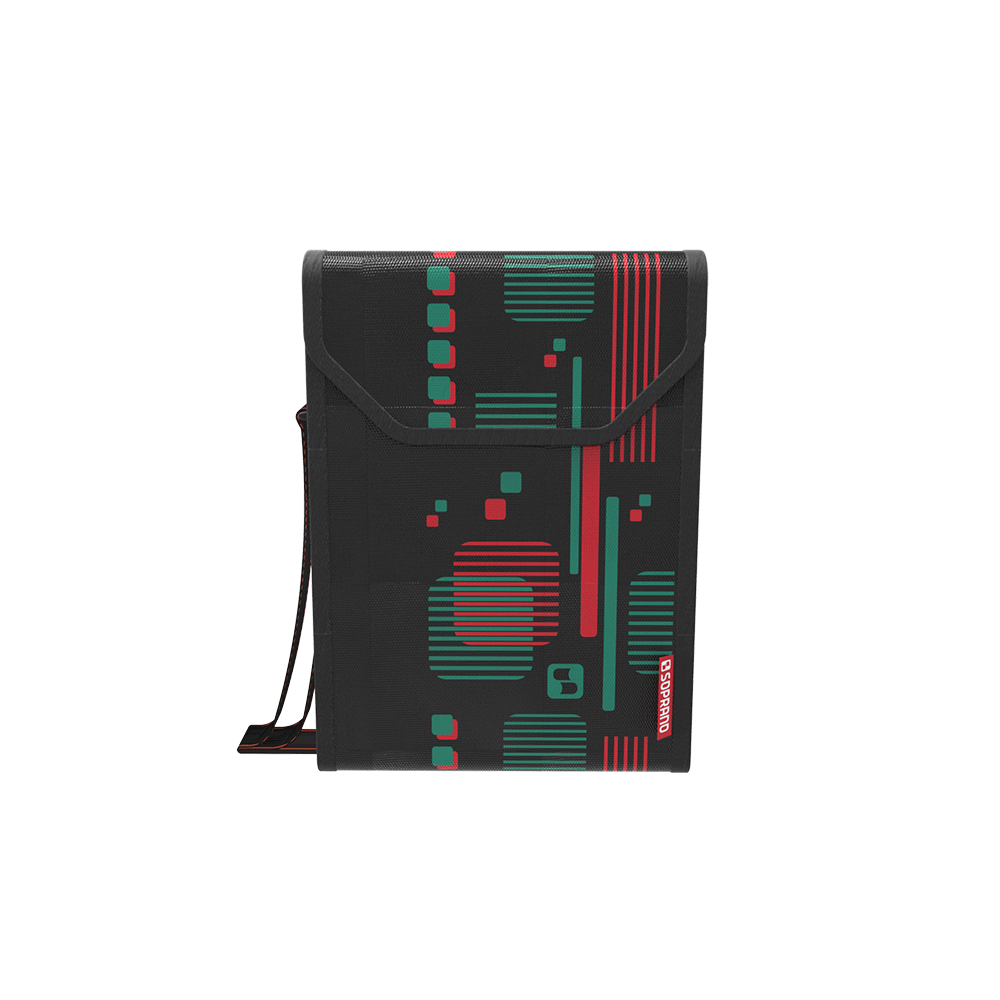 BOLSA TERMICA TROPICAL 6L PRETA/VERMELHA SOPRANO