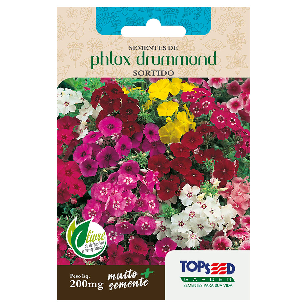SEMENTE FLOR PHLOX DRUMMOND SACHE 200MG TOPSEED