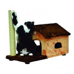 ARRANHADOR FIT HOUSE PEL LISA MARROM/BEGE 70X36X55CM