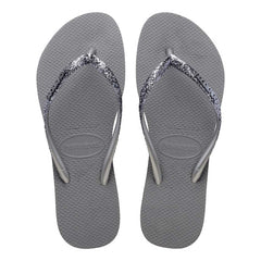 HAVAIANAS SLIM GLITTER II CINZA ACO 33/34