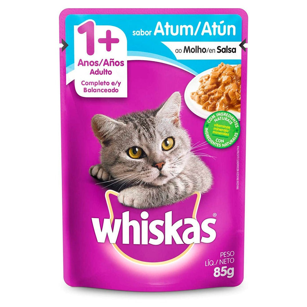 WHISKAS SACHE GATOS ADULTO 1+ ATUM AO MOLHO 85G