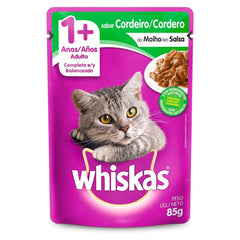 WHISKAS SACHE GATOS ADULTO 1+ CORDEIRO AO MOLHO 85G
